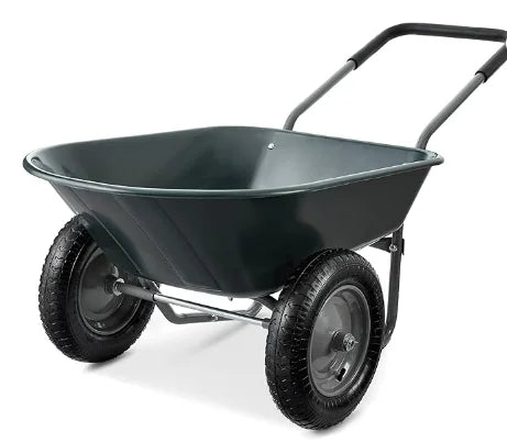 Dual-Wheel Garden Cart w/Built-in Stand