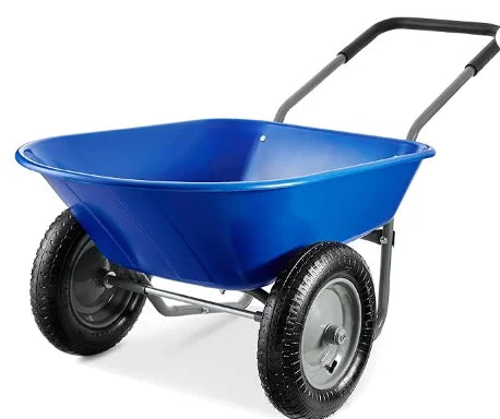 Dual-Wheel Garden Cart w/Built-in Stand