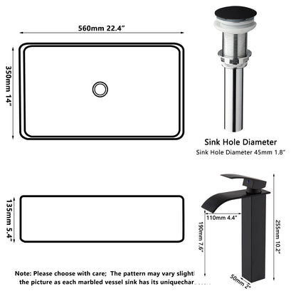 KEMAIDI Countertop Bathroom Sink Faucet Combo