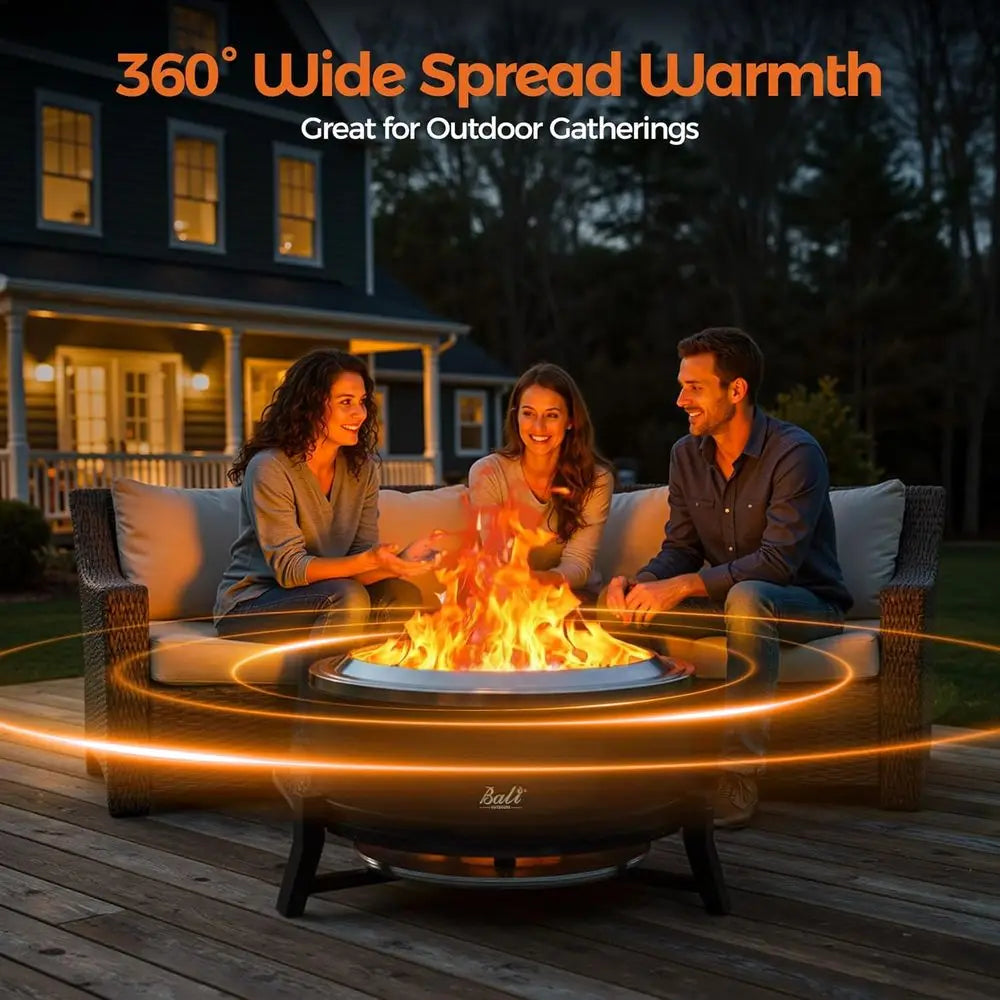 Portable 27 Wood-Burning Outdoor Fire Pit with Ash Pan