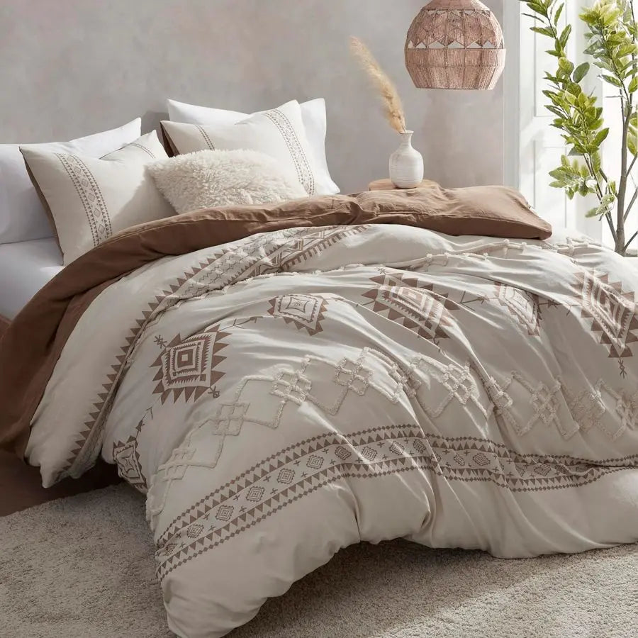 King Size Boho 3 Piece Duvet Cover Set