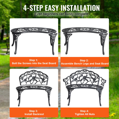 Outdoor Bench Wooden or Metal Garden Bench