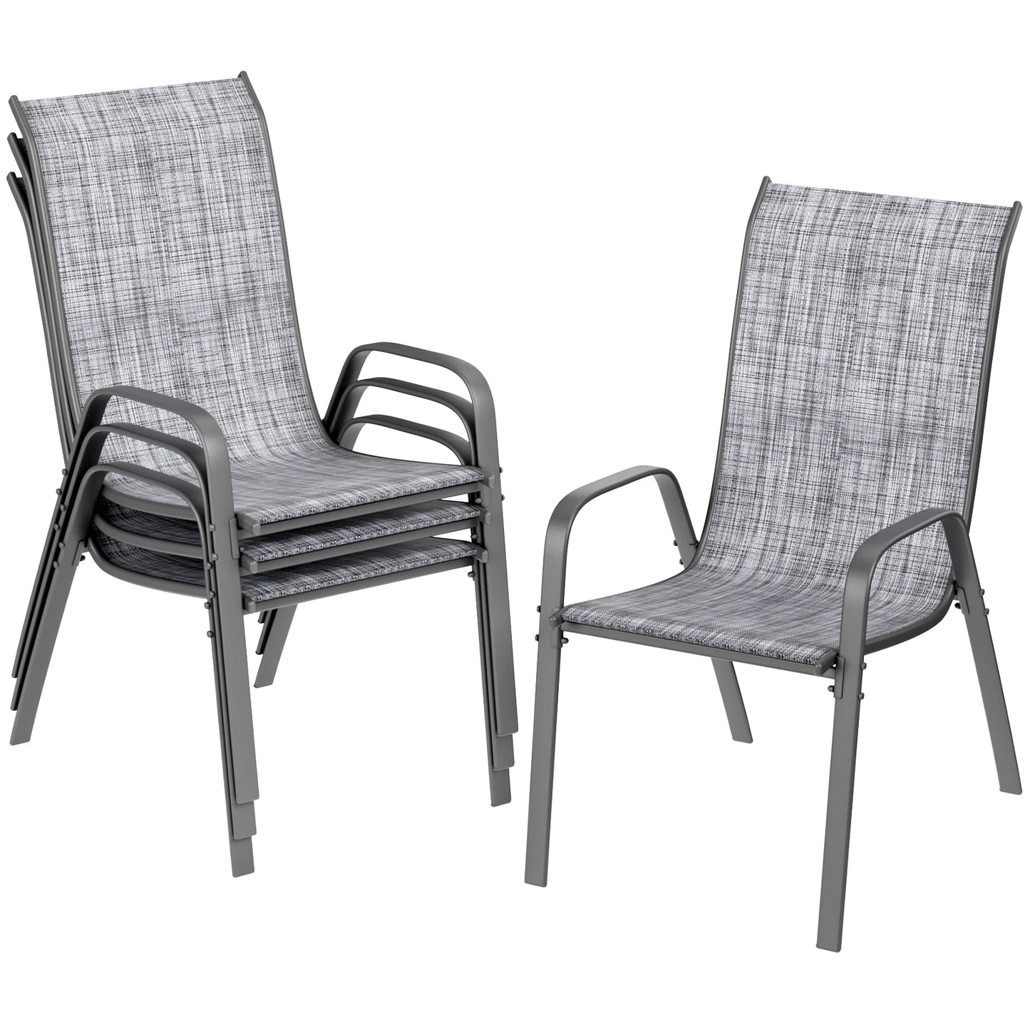 Set of 4 Stackable Outdoor Patio Dining Chair