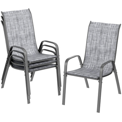 Set of 4 Stackable Outdoor Patio Dining Chair
