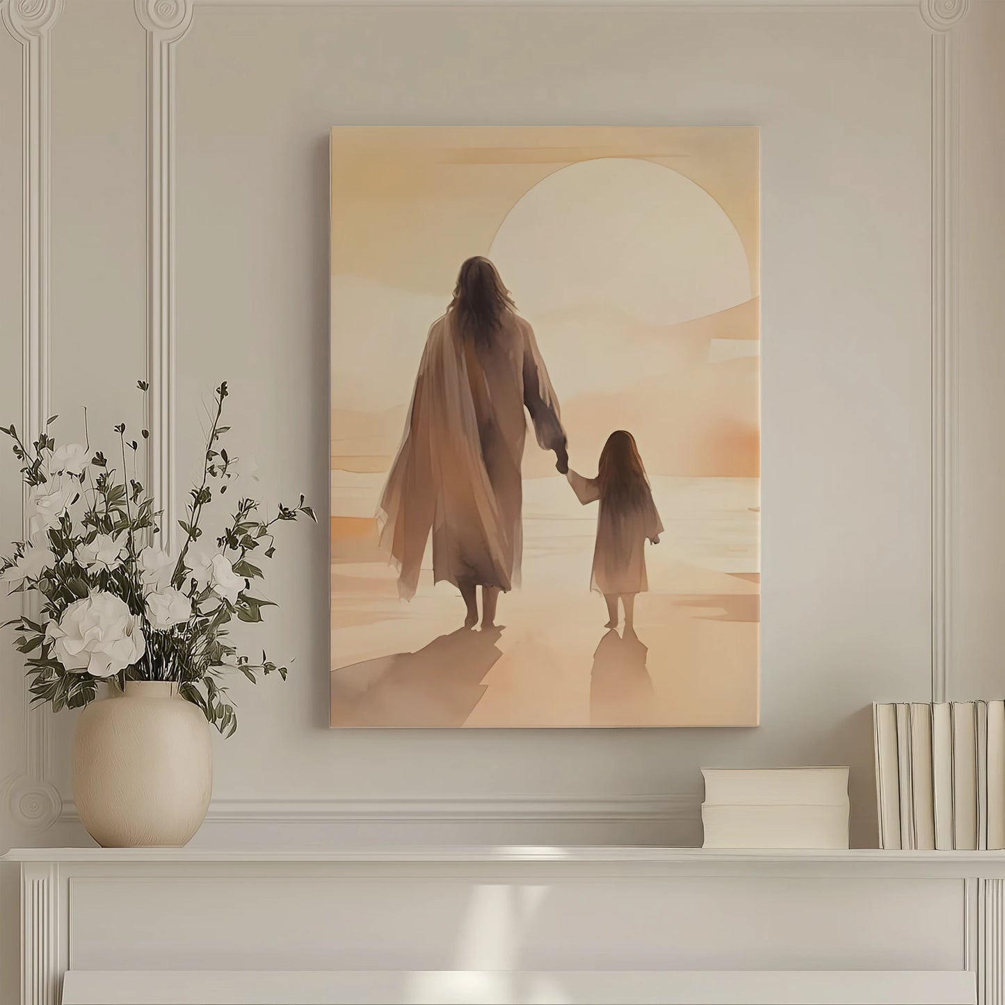 Bible Verse Isaiah 41:10 Faith Jesus With Girl Wall Art