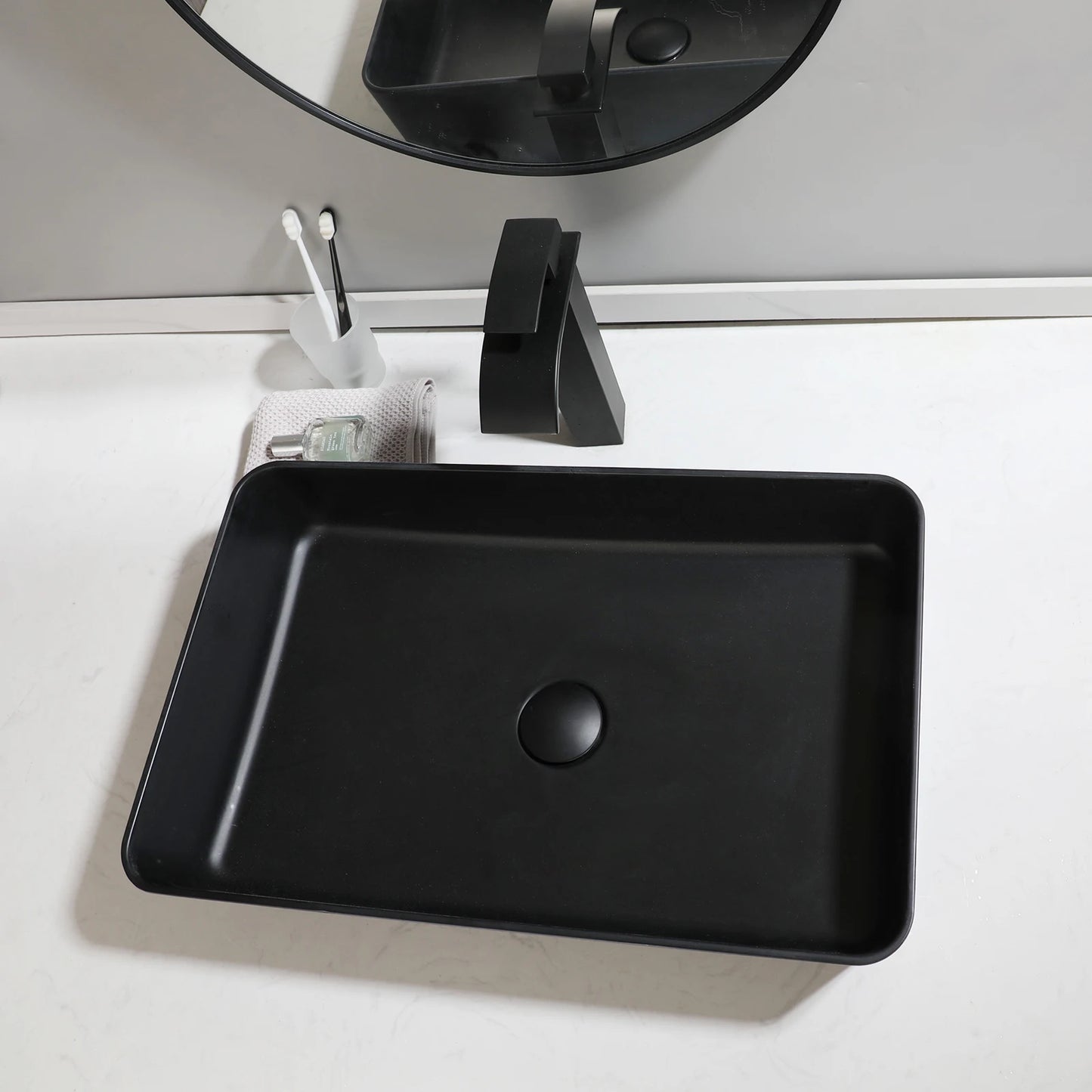 KEMAIDI Countertop Bathroom Sink Faucet Combo