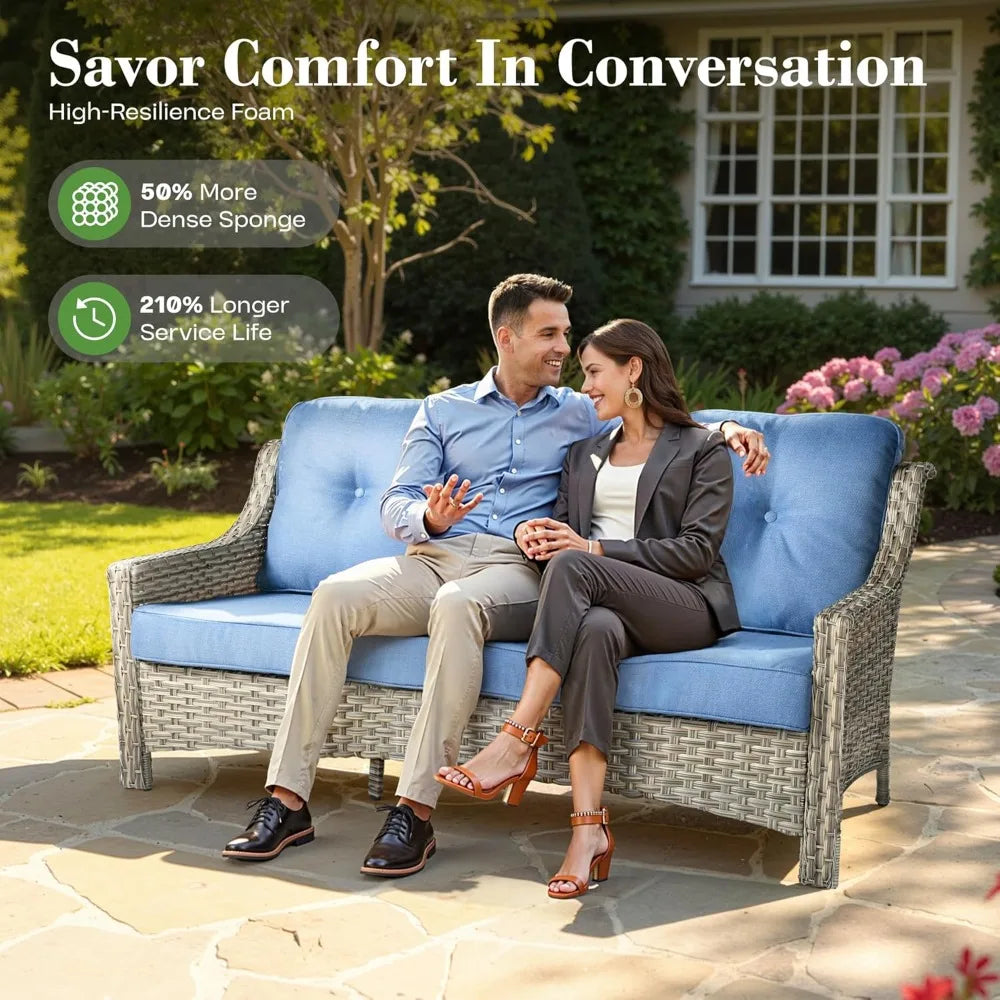 5 Piece Rattan Wicker Outdoor Patio Furniture Set