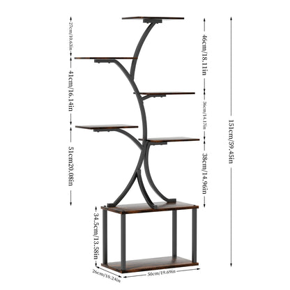 7 Tier Tree Shaped Plant Stand with Lights