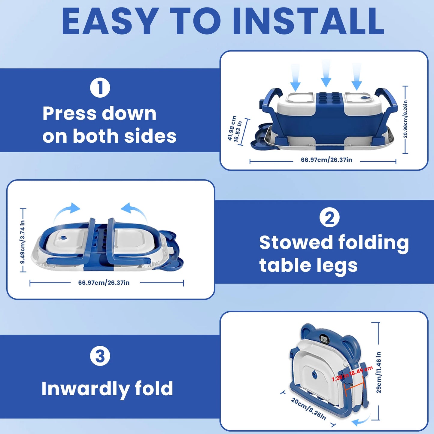 Folding Baby Bath Tub with Temperature Gauge and Cushion