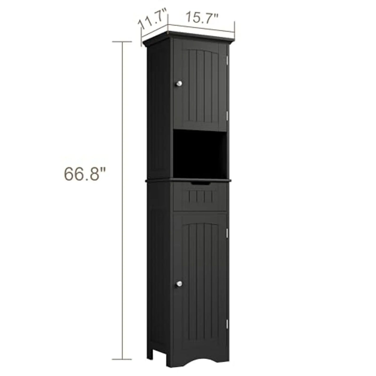 Freestanding Storage Cabinet With 2 Doors 1 Drawer