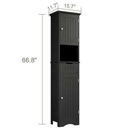 Freestanding Storage Cabinet With 2 Doors 1 Drawer