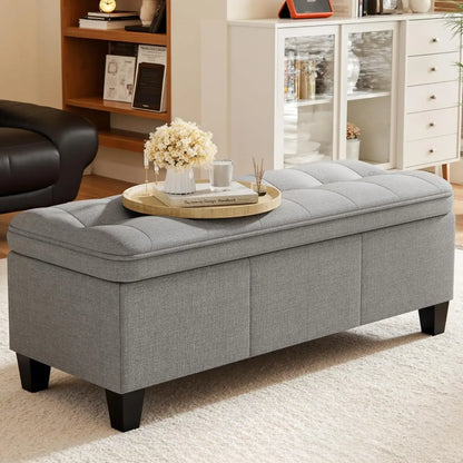 Upholstered Storage Bench with Legs